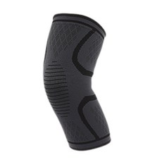 運動護膝 針織尼龍跑步登山護具 薄款保暖, 硅膠防滑黑色Hx-002,S碼（一隻裝）, 1個