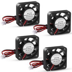 3D프린터 교체용 40mm 냉각팬 4개 유압베어링 저소음 브러시리스 12/24V 겸용 XH2.54 2PIN 단자 30cm 배선 엔더3 CR10 호환 4010 쿨링팬, 12V, 4010fan 4pcs