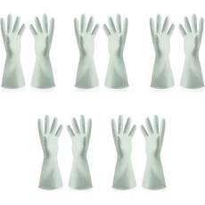 Shutata 두꺼운 가정용 라텍스장갑, 1개, 대(L), 5개입, 모란디 그레이