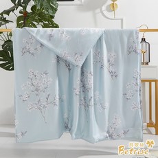 【Betrise花雨露-藍】植萃系列100%奧地利天絲鋪棉涼被/四季被 5X6.5尺一入(獨家加大尺寸)