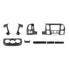 Linskip 9피스 탄소 섬유 콤보 키트 2007-2013 쉐보레 실버라도 및 GMC 시에라 1500 2500HD 3500HD 전면 대시 콘솔 탄소 섬유 트림 세트와 호환, 탄소 섬유, B, 탄소 섬유, B