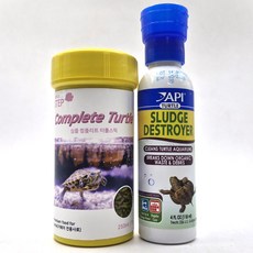 심플 컴플리트 터틀스틱 거북이 먹이 사료 밥 250ML 박테리아제 터틀 슬러지 디스트로이어 118ML 세트, 1개