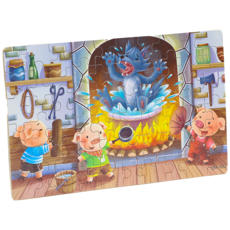 卡通拼圖 兒童益智玩具 趣味拼圖 鐵盒裝, 【60片】三隻小豬, 1個, 60片