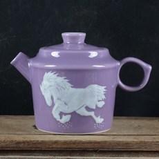 手工堆白紫釉小茶壺 高9cm 容量200ml, 如圖所示