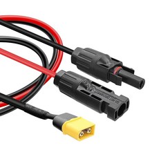 YACSEJAO 태양광-XT60 커넥터 케이블 180만 / 5 9피트 16AWG 태양광 충전 어댑터 - RV 휴대용 발전소 리포 배터리용 XT60H 남성 연장 케이블