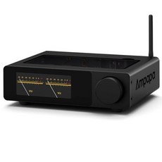 2채널 블루투스 앰프 하이파이 300W x2 스테레오 with BT 5.2 HPF 디지털 VU 미터 서브 프리 아웃 TRS 밸런스 입력 톤 컨트롤 및 리모컨 가정용 극장용 책장