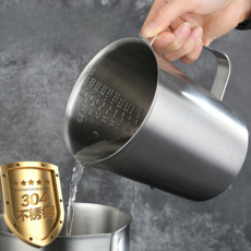 두꺼운 304 스테인레스 스텐컵 2000ml 커피 머신 밀크저그 2L