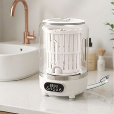 린보 휴대용 미니 세탁기 탈수기능 충전식 독립배수관 캠핑 여행용 속옷 양말 소형세탁기, 화이트