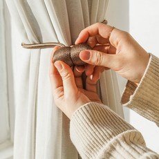 혀누닷컴 HN 마그네틱 강력 자석 커튼 고정끈 커텐 끈 홀더, 블랙, 1개