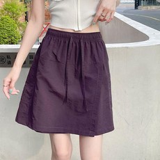 good 胺速幹運動裙褲女夏季休閒短褲鬆緊腰設計感假兩件工裝褲裙