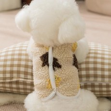 해피펫밀리 쿠키베어 뽀글이 플리스 조끼, 1개, 베이지