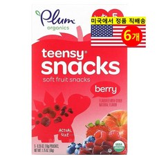 Plum Organics 12개월 이상 유아용 오가닉 후르츠 베리 틴지 스낵 5개입 10g 3개, 6개