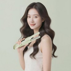 BIKASU 남녀 공용 휴대용 무선 고데기 미니 웨이브 고데기, 녹색