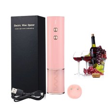 와인따는기계 led 전동 병따개 편의점 와인 휴대용, 1개, 핑크 선물박스