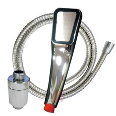 300孔噴水頭SPA級按摩細水柱蓮蓬頭 140CM不鏽鋼軟管 輕型濾芯(全銀色組) 浴室用品 超值淋浴組, 1個