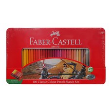 FABER-CASTELL 輝柏 一般彩色鉛筆 鐵盒裝, 1套, 100色