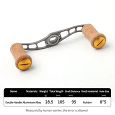 RUKE 1pc 낚시 릴 핸들 Dai/Shi/Abu Baitcasting 홀 크기 7*4/8*5mm 길이 105mm DIY 용 코르크 고무 손잡이, right hand, 03 gold 8x5mm