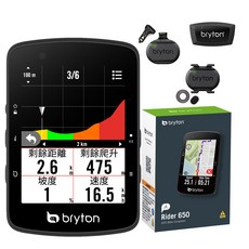 Bryton Rider 650 全彩GPS自行車碼錶 進階坡段訓練, 1個, Rider 650 T (全配)