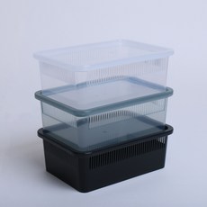 다이노다이쏘/JIF 지곤 적재형케이지 소사이즈 /블랙 투명 파충류사육장 도마뱀사육장, 1개