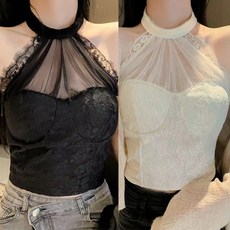 페레 홀터탑 홀터넥 댄스탑 방송 밸리 댄스복 줌바, 베이지