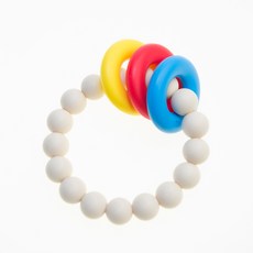 Gems of Love串鍊固齒器 - 寶寶手環 - 美味甜甜圈 (三色可選), 1個, 純淨白, 純淨白, 串鍊固齒器