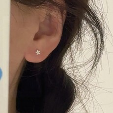 벚꽃 꽃모양 귀걸이 스크류 피어싱 금은 스터드 봄 반짝 여성 은침