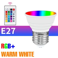 E27 LED RGB 전구 GU10 스포트라이트 E14 천장 조명 스마트 IR 원격 제어 MR16 GU5.3 샹들리에 AC85 265V 1, 08 E27 Warm White, 02 Transparent, 1