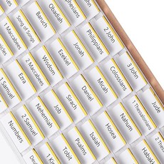 Mr. Pen - 성경 탭 75개의 탭 쿨 그레이 여성 및 남성용 라미네이트 성경 탭 성경 색인 탭 공부를 위한 성경 탭 성경 책 탭 성경 라벨 탭 여성용 미스터, White With Gold Edge