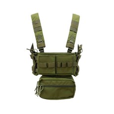 Tacticalbang 조정 가능한 밀리터리 체스트리그 레저 및 사격용 조끼 탄창 파우치, [07] GREEN, 1개