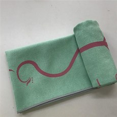 台灣發貨 統編 瑜珈鋪巾體位綫瑜伽鋪巾防滑高溫瑜伽巾輔助個人瑜伽墊毯子尾單, 綠紅灰邊:183*63cm+送網袋, 1個