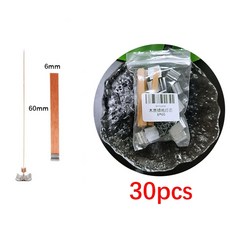 개 밀랍 심지 포함 베이스 고리 파라핀 클립 용품 무연 공예 버들 나무 만들기 연소 양초 30, 01 6mm x 60mm, 1개