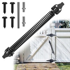 SANKEYTEW 35.6cm(14인치) 게이트 스프링 자체 폐쇄 튼튼한 야외 도어 자동 클로저 나무 및 비닐 울타리에 맞게 조절 가능 블랙 171554 7562418858, SANKEYTEW 14" Gate Spring Self