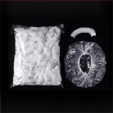 一次性透明浴帽 彈性防水髮帽 獨立包裝 淋浴髮廊美容適用, 100個, 36cm