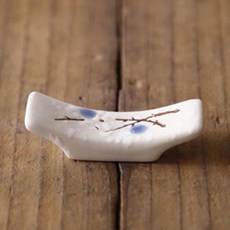 日式陶瓷筷托 梅花筷枕 廚房筷架, 1個, 藍梅