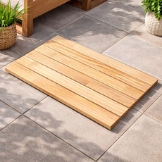 UV코팅 소나무 생활방수 욕실 화장실 현관 원목 발판 715*405*35, 1개, 네추럴
