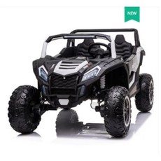 어린이 오프로드 전기 자동차 아기 2인승 붕붕카 전동차 조카 유아 푸쉬카 선물, 듀얼드라이브+가죽 시트, 화이트/12V10A+4륜구동+플라스틱휠