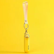 샤오크리 귀여운 미니 선풍기 휴대용 접이식 침실 사무실 USB 충전 배터리 테이블 책상용 냉각, 04 Yellow