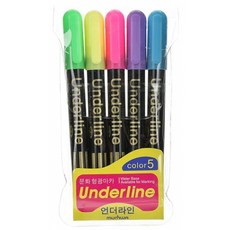 문화연필 형광펜 언더라인 5색세트, 1개