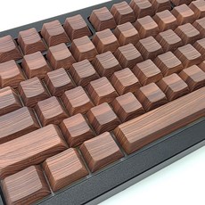 스마일준 원목 우드 측각 키캡 PBT 128키 영문 체리높이 나무 독거미 호환 키보드 키캡