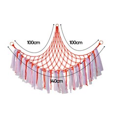 手工編制棉線收納玩具網兜掛牆編織手工三角網兜客廳臥室壁掛吊牀, 1個, 規格4