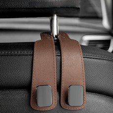 차량용 헤드레스트 후크 가방 걸이 휴대폰 거치대, 브라운, 1개