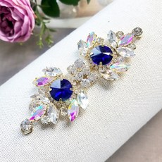 보석모티브 N-035, 금도금, 샤파이어, 1개