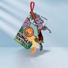 兒童布書 寶寶撕不爛 立體尾巴 嬰兒益智玩具書, 【中英文】叢林尾巴（4頁8面）