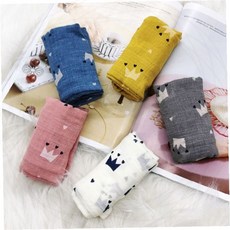 아동용 왕관 자수 긴 목 보온 손수건 겨울 방한 면 소재 140x30cm