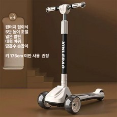 3발 킥보드 성인용 산책용 씽씽카 발킥보드 중학생 보드 경량 폴딩 학생 통학용 청소년, 14.4V, 1개, 4. 화이트