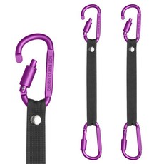 울타리용 백 후크 소프트볼 테니스 피클볼 농구 야구 가방 및 물병 걸기용 알루미늄 합금 카라비너 스트랩 로즈 2개 452743, 보라 452743