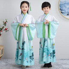DIU 兒童國學漢服拜年服中國風三字經演出服漢服男童女童秋冬表演服裝