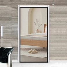 家用免打孔隔斷簾 紗門 蚊帳自粘紗窗 防猫紗簾, 四邊加强魔術貼-整片款【灰紗黑邊】,0x0定制尺寸