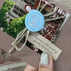 실링왁스 스티커 블루 실링인장 다이어리꾸미기