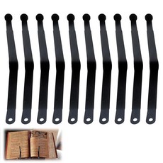 SUPERFINDINGS 10피스 금속 책 스탠드 페이지 클립 책 페이지 홀더 독서용 스틸 블랙 북 스탠드 클립 프레스 비틀림 스프링 교체 요리책 교과서 11.2cm(4.4인치, SUPERFINDINGS 10피스 금속 책 스탠드 페이